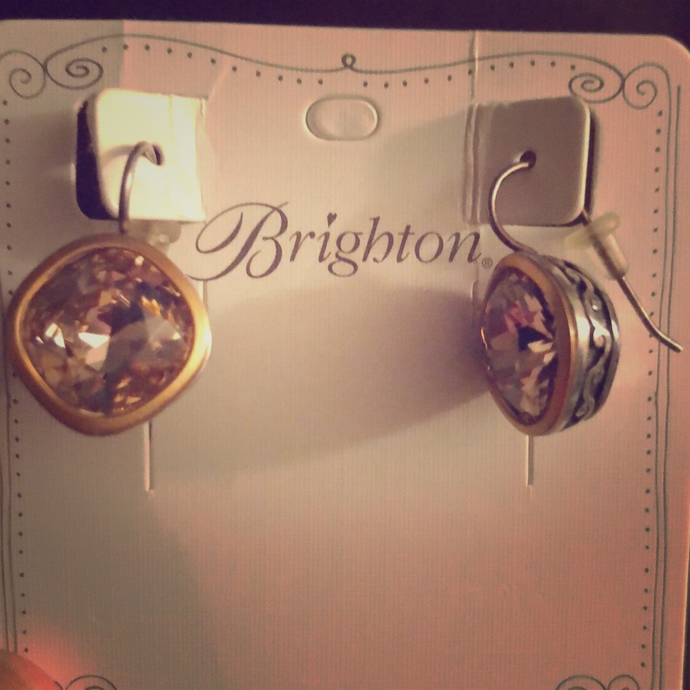 brighton orbit hoop earrings &colored peach stone